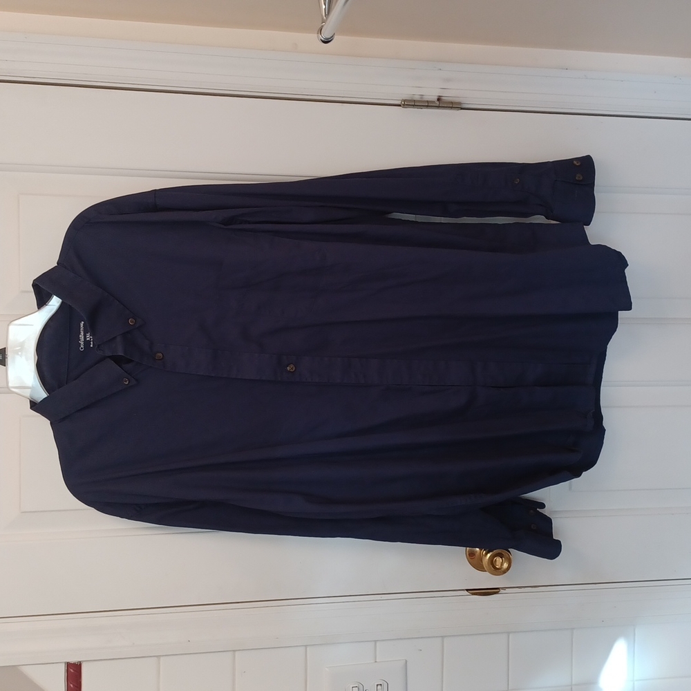 EUC -  CROFT & BARROW - LONG SLEEVED BUTTON DOWN SHIRT - DARK NAVY - XXL